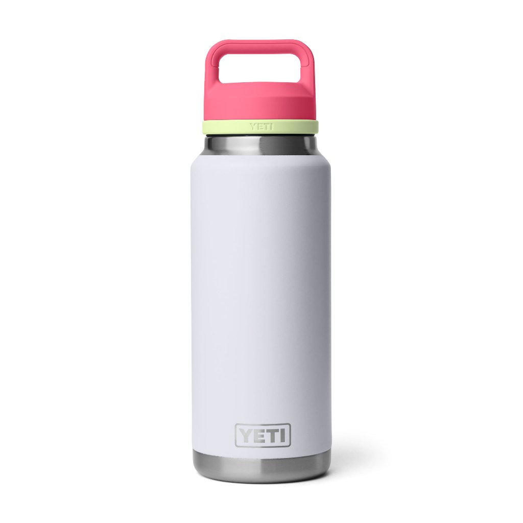 YETI กระบอกน้ำเยติ เก็บความเย็น รุ่น RAMBLER 36 OZ BOTTLE WITH COLOR-BLOCKED CHUG CAP MIST/PINK/GRASSHOPPER