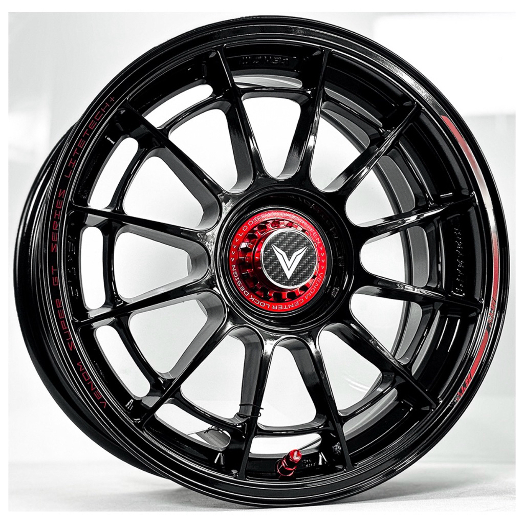 ล้อแม็ก Lenso VNN Venom Litetech+ FlowForming ขอบ15นิ้ว กว้าง7นิ้ว 4รู100 Offset35 สีดำเงา