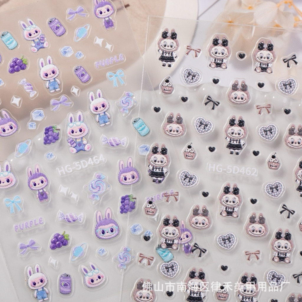สติกเกอร์ติดเล็บ ลวดลายการ์ตูนน่ารัก ตกแต่งเล็บ รูปที่ 2