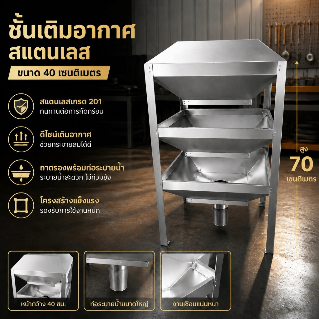 ชั้นเติมอากาศน้ำบาดาล แอร์เรเตอร์ ขนาด 40 เซนติเมตร