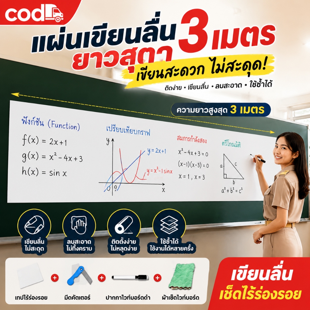 ใช้งานได้ 30 ปีโดยไม่เสีย ไวท์บอร์ดไฟฟ้าสถิต ไม่เป็นยับใช้ซ้ำได้ สติกเกอร์ไวท์บอร์ด ไวท์บอร์ดติดผนัง กระดานไวท์บอร์ด