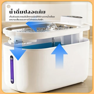 เครื่องให้น้ำสัตว์เลี้ยง 4L ไม่ต้องชาร์จนาน 30 วัน เครื่องกรองน้ำสัตว์เลี้ยงพร้อมตัวกรอง