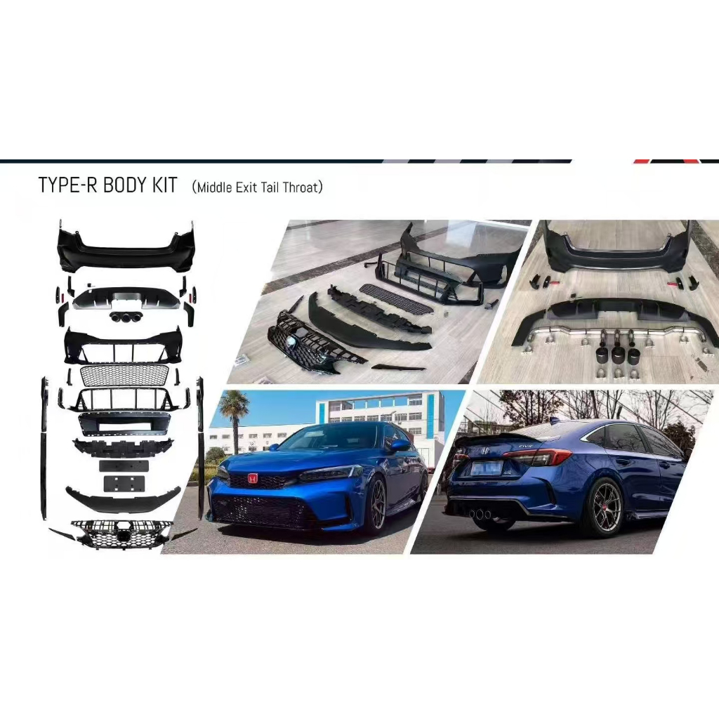 ชุดแต่ง civic fe type R body kit ไม่รวมสี งาน pp