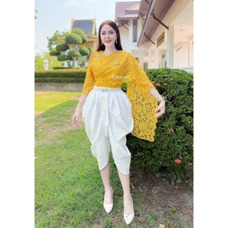 รวมเสื้อเหลือง มีทั้งลูกไม้ ไหมสี่เส้น งานอัดกาวทุกตัว ตัดเย็บเข้ารูปสวยสง่า