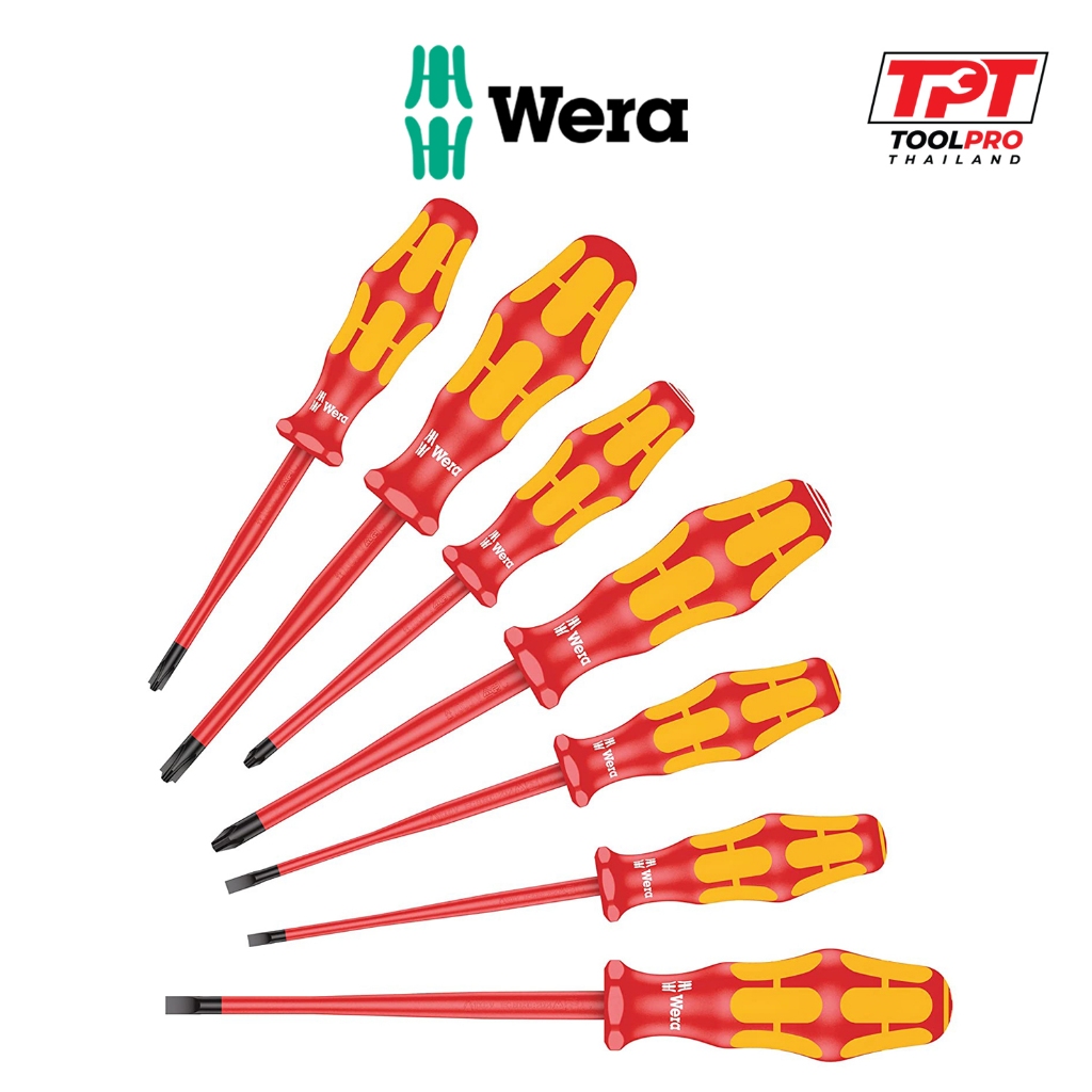 Wera ชุดไขควงกันไฟฟ้า 160 iSS/7 Screwdriver Set, Kraftform Plus Series 100, Slim Blade / Slim Handle (05135961001)