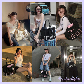 MERGE A DAY BAG Merge กระเป๋า official กระเป๋าถือ สะพายข้าง ใหญ่ พับได้ หลายช่อง กร