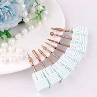 จัดส่งทันที ♡ หัวเจียรไดมอนด์สีโรสโกลด์ Diamond Nail Drill Bit สำหรับเตรียมเล็บ ขัดหนังกำพร้า