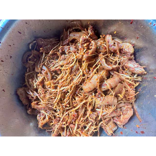 ##เอ็นไก่รากชูดองหม่าล่า1กิโลกรัม ทำสดใหม่อร่อยกรุบกรุบเผ็ดกำลังดี