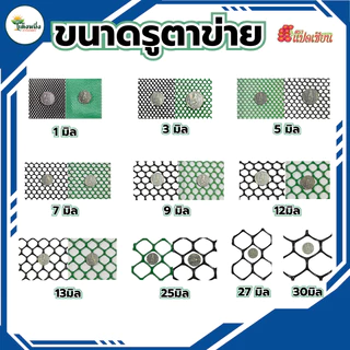 ตราแปดเซียน ตาข่ายพลาสติก หกเหลี่ยม สีดำ/สีเขียว กว้าง1.20ม.x ยาว 30ม.(แถมฟรีเคเบิ้ลไทร์ 1ห่อ) ขนาดรู 2-27มม. ✨ขายยกม้วน