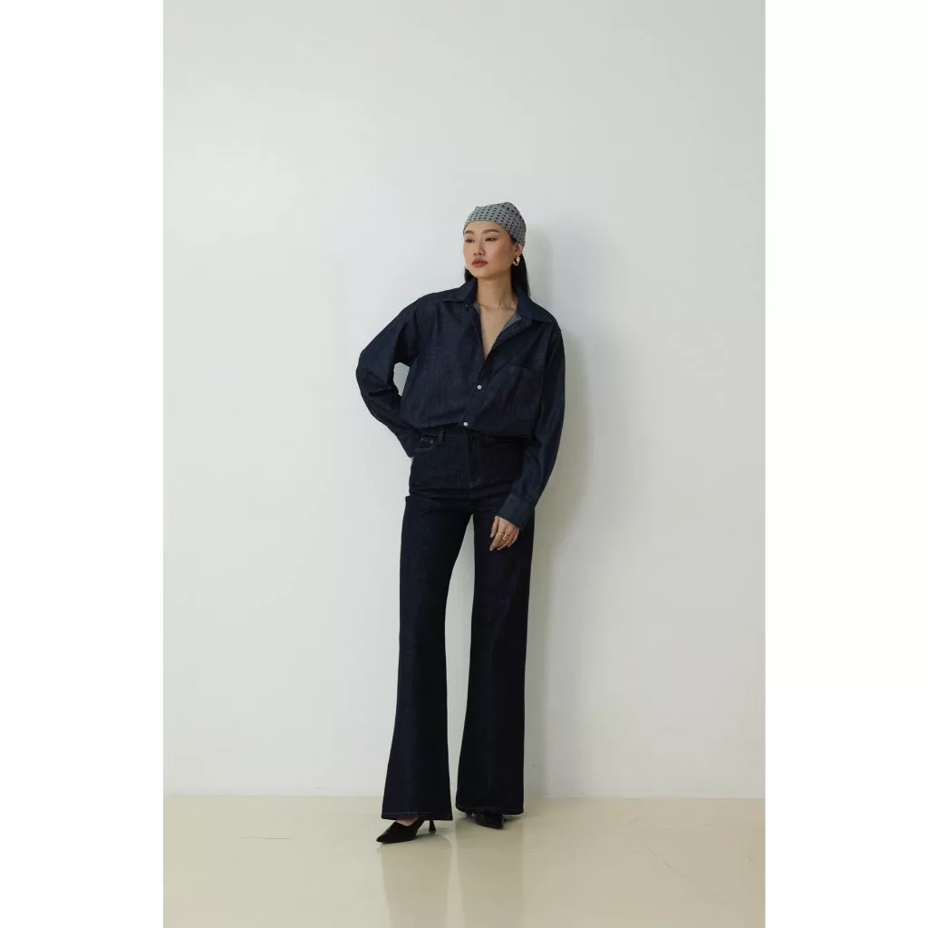 HUNG JEANS รุ่น Brooke Jeans (HJ90) ยีนส์ขาม้าทรงหลวม สีเข้มไม่ฟอก Indigo | Japanese Denim Cotton 100%