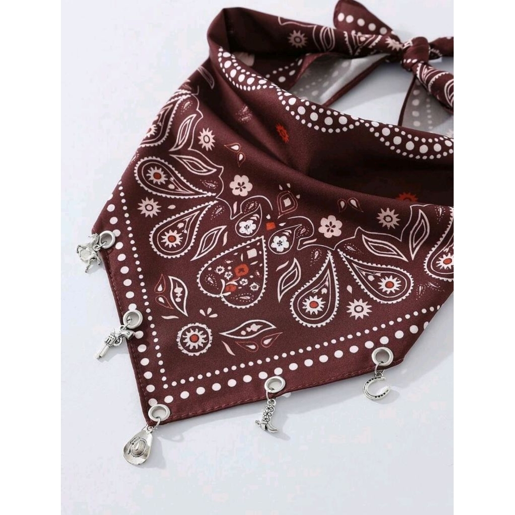 ผ้าพันคอแฟชั่น อ้อมกอดตะวันตก Western Cowboy Bandana ลายม้า 45x45 ซม.