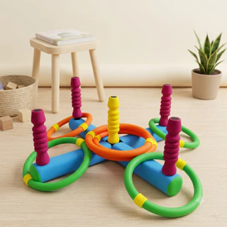 Ring Toss ของเล่นโยนห่วง ของเล่นเด็ก 5 ขวบ+ ยางฟองน้ำ นุ่มนิ่ม ปลอดภัย เสริมพัฒนาการ ของเล่นกลางแจ้ง มี มอก. By Safsof
