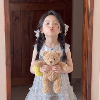 PRINCESS KESLI ชุดเดรสเด็กผู้หญิ แขนกุด คอปกแขนตุ๊กตา ผ้าซีควินส์ ดูหรูหราและน่ารักมาก เหมาะกับงานปาร์ตี้วันเกิด 2-12 ปี