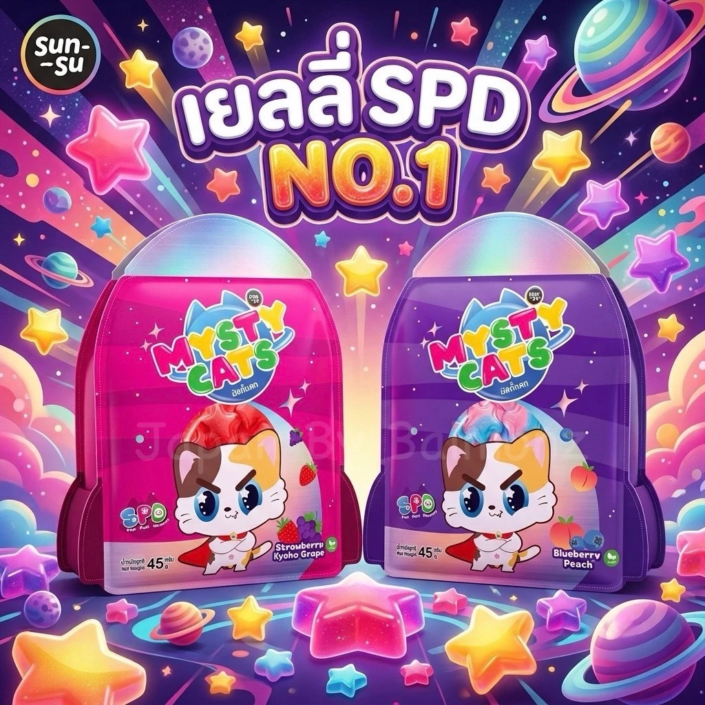 🔥 พร้อมส่ง ส่งด่วน ส่งไวมาก 🔥 MYSTY CATS มิสตี้แคท ขนม No.1 เยลลี่รสผลไม้ (มีฮาลาล)