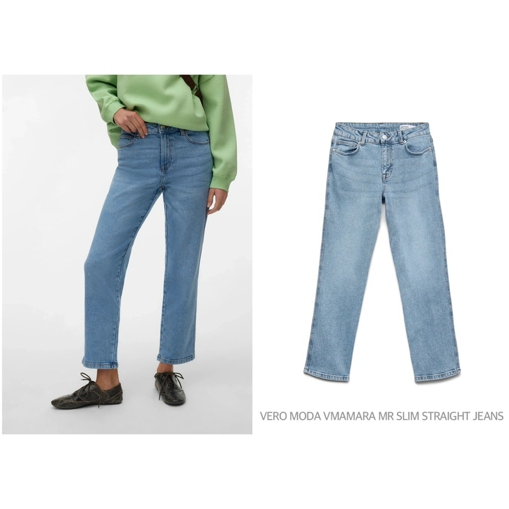 VERO MODA กางเกงยีนส์ ทรงกระบอกเล็ก เนื้อนุ่ม VMAMARA MR SLIM STRAIGHT JEANS (B3101)