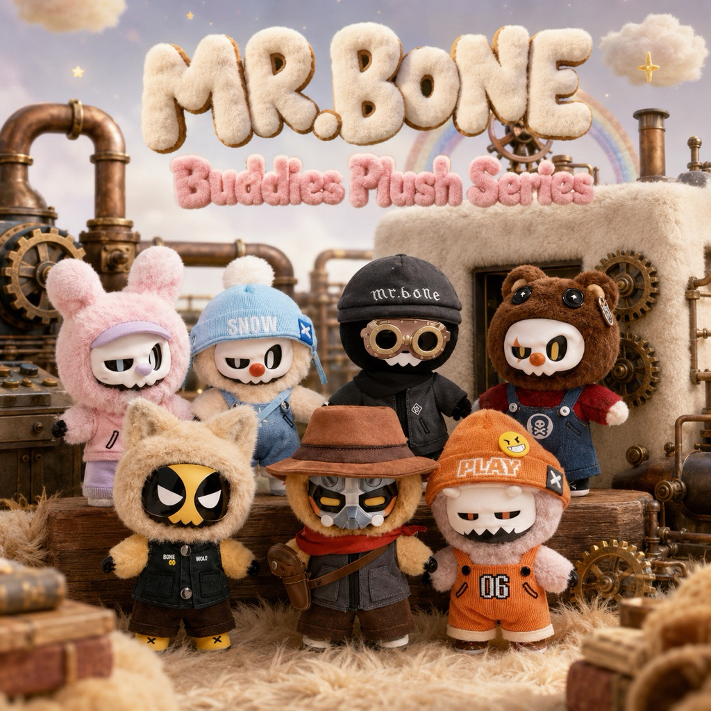 [1จุ่ม/พร้อมส่ง] MR.BONE Buddies Plush Series กล่องสุ่ม Art Toy ตุ๊กตาขนนุ่ม Blind Box ของสะสม ของแท้100%