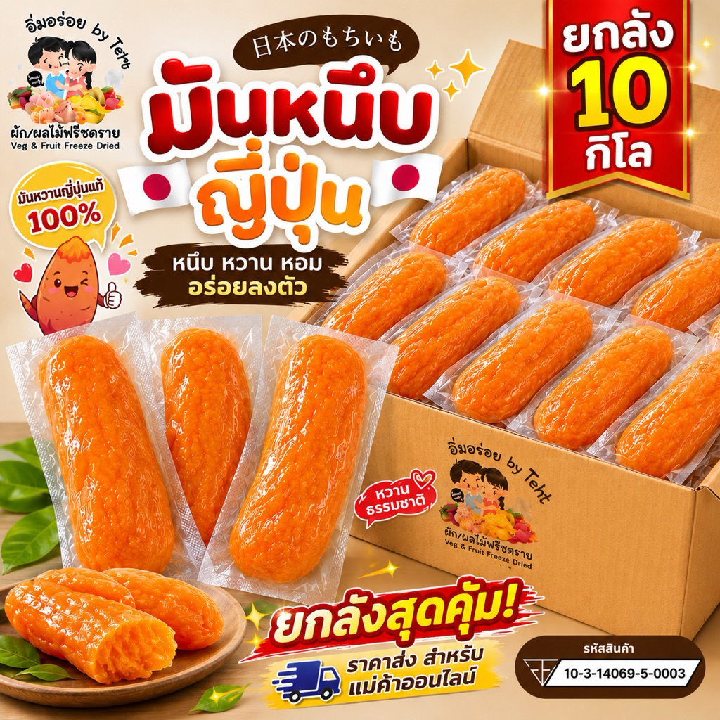 kondee มันหนึบญี่ปุ่น หวาน มัน หนึบ ขายส่ง ยกลัง 10 กิโลกรัม อิ่มอร่อย by WM
