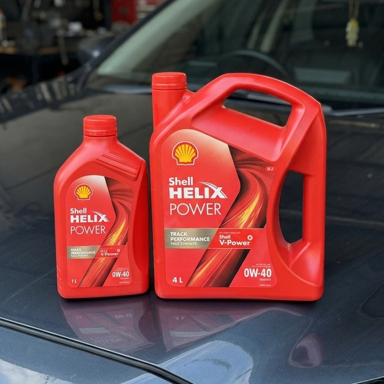 น้ำมันเครื่องเบนซิน Shell Helix Power 0W-40 4 ลิตร