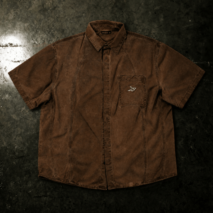 CBE BROWN DENIM SHIRT 01 / เสื้อเชิ้ตคอปยีนส์แขนสั้น
