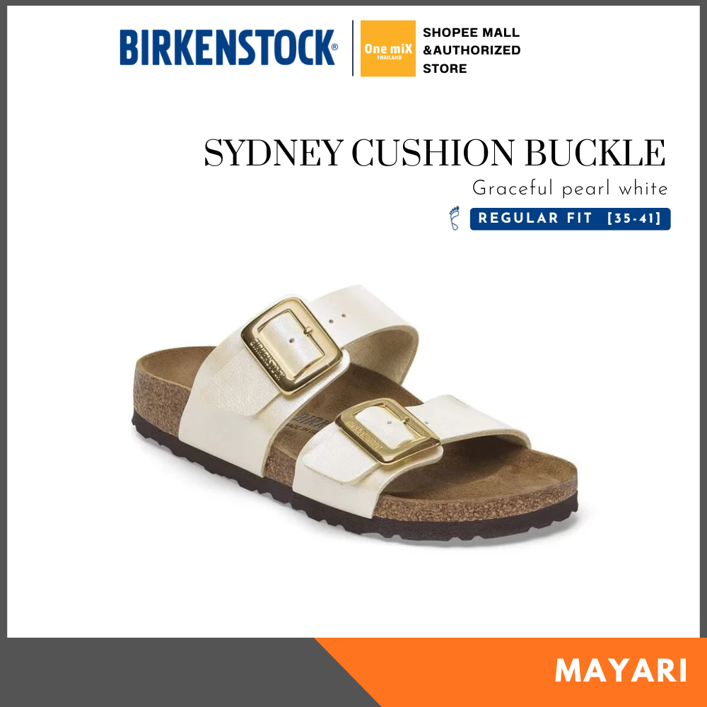 BIRKENSTOCK SYDNEY CUSHION BUCKLE (Graceful pearl white) รองเท้าแตะ สีใหม่ ล่าสุด ทรงมาแรง ผู้หญิง (