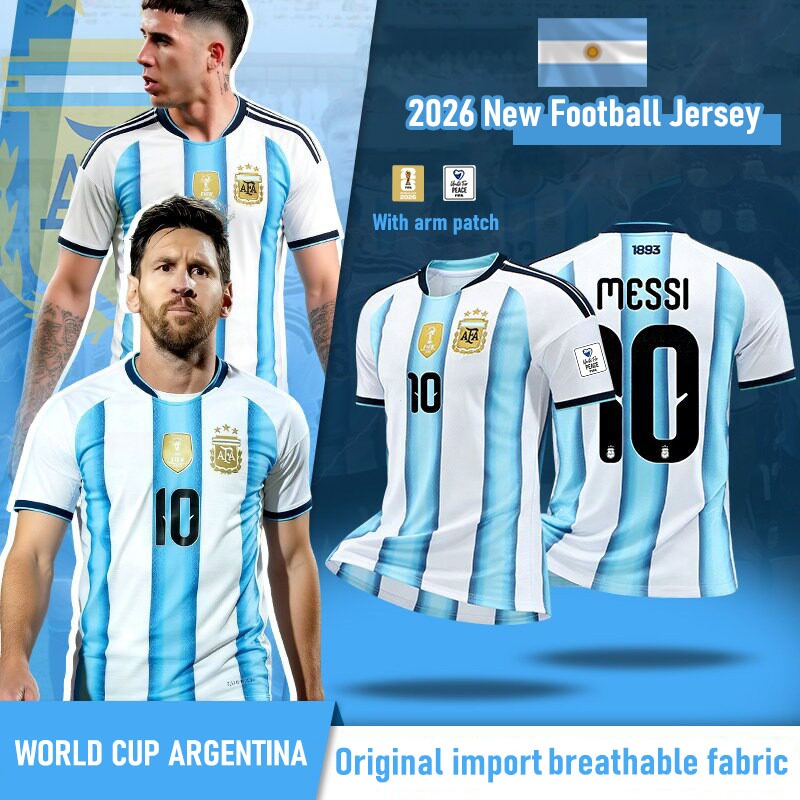 New !! เสื้อฟุตบอลโลกทีมชาติ อาร์เจนตินา 3A เกรดแฟนบอล Home ชุดเหย้า ปี 2026 วัสดุคุณภาพสูงดั้งเดิม แผ่นแปะแขน