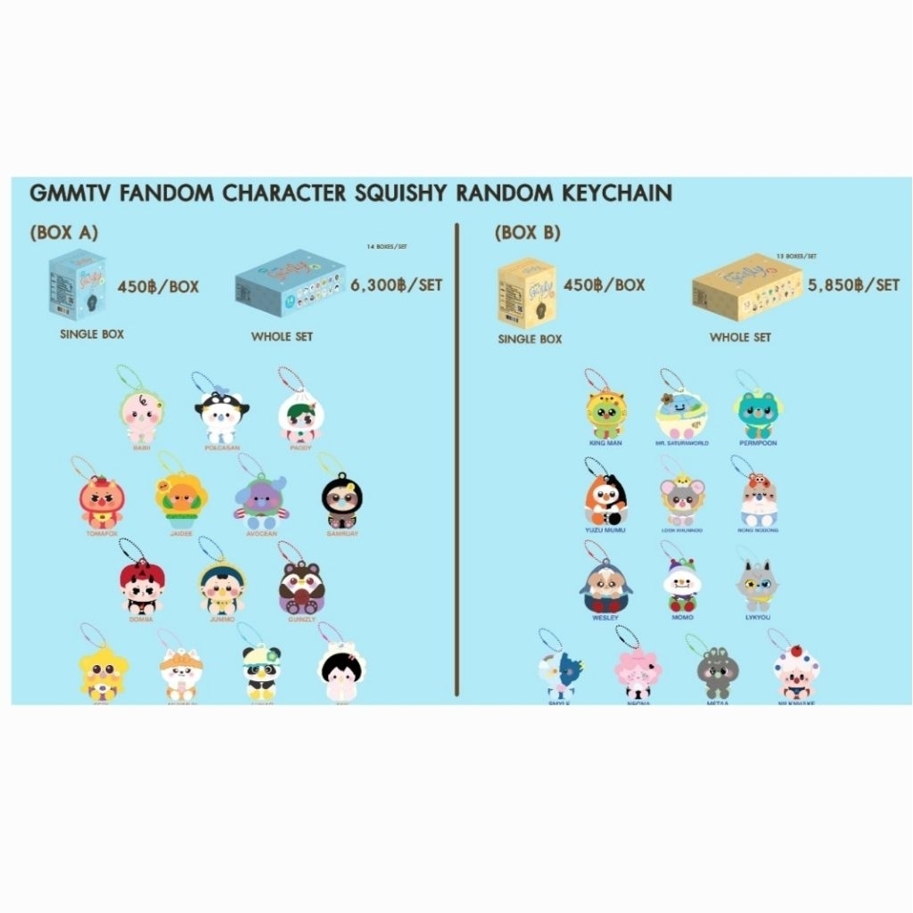 GMMTV💙 Squishy Random เซ็ตA แยก เซ็ต Bสุ่ม