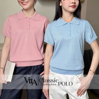 VILA | Classic Cooling Knit Polo VL131 เสื้อโปโลไหมพรมผ้าเย็น