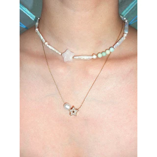 nice try studio - Fairy Necklace สร้อยคอรูปดาว ไข่มุกแท้ ไม่ลอก ไม่ดำ