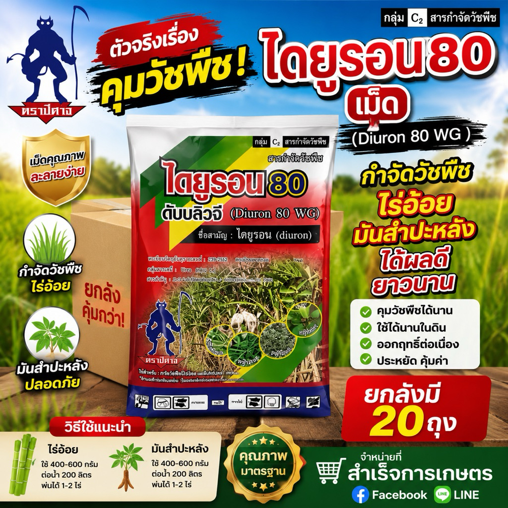 ไดยูรอนชนิด(เม็ด)ตราปีศาจ 1kg(ยกลังมี20ถุง)