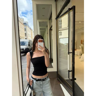 📍พร้อมส่ง ขาว📍10382# เสื้อแขนกุด เนื้อผ้ายืดหยุ่นได้เยอะ งานสวย TAG:WG.WE 🇰🇷