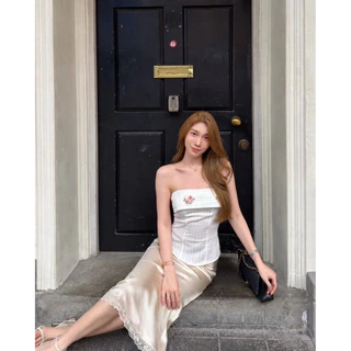 Viviana Skirt 890.- กระโปรงซาตินมิดี้ทรงหางปลา ผ้าหนาพรีเมียม