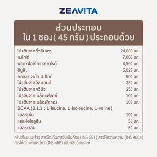 [1แถม1] ZEAVITA ซีวิต้า เอส-ฟิตต์ โกโก้ แพลนท์ โปรตีน (10 ซองx1กล่อง) SFit Protein ไม่ตกฉลาก ผลแลปโปรตีน 22g