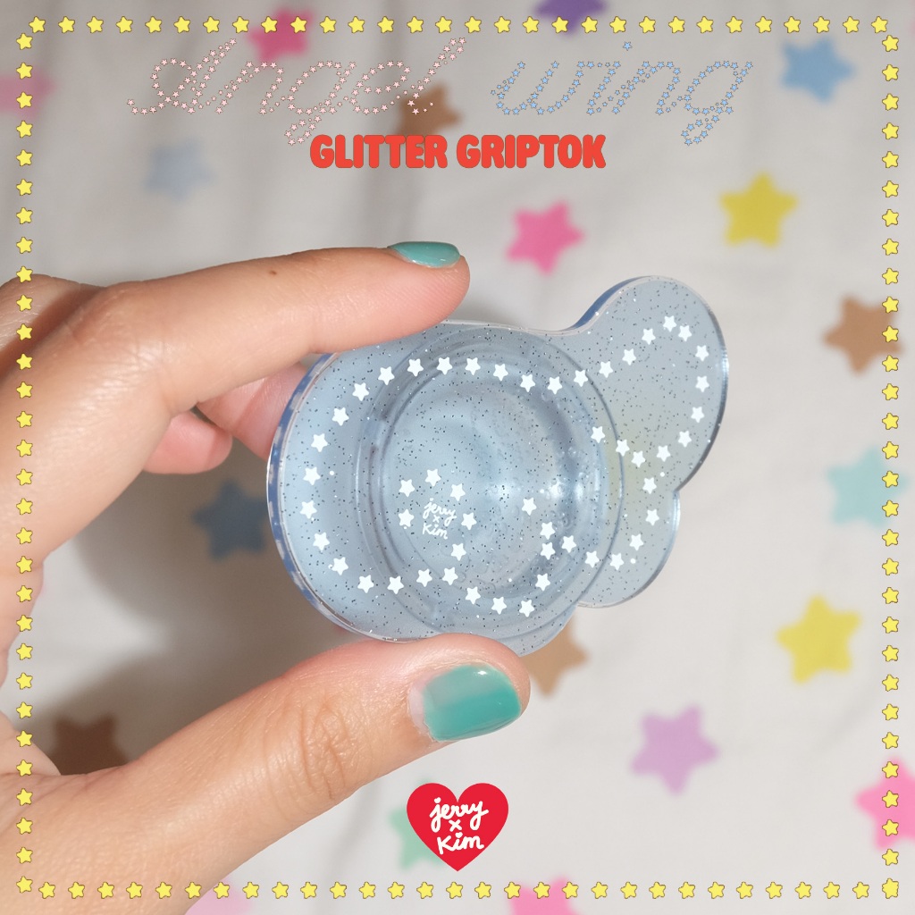 Angel Wing Glitter Griptok กริปต้อกฐานกาวใส