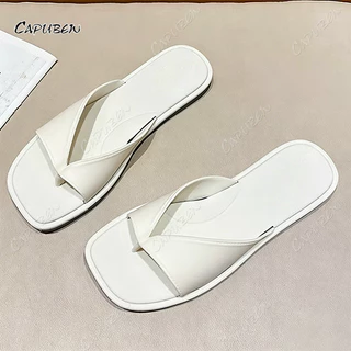 CAPUBEW รองเท้าแตะแบบผ่อนคลาย สำหรับผู้หญิง ใส่สบาย ระบายอากาศดี ดูเรียบง่ายและหรูหรา เหมาะสำหรับเดินเล่นกลางท้องทะเล#12