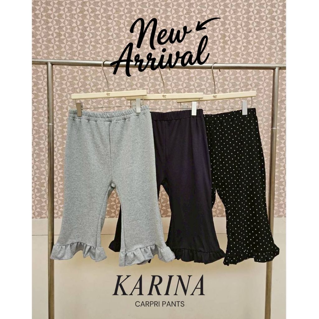 [ใช้โค้ด 30KOOM79 ลด 30%] (สีดำพร้อมส่ง) Karina Carpri Pants กางเกง 3 ส่วนสาวอวบ Freesize 30-46"