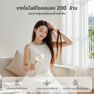 【อัปเกรดใหม่】Simplus Hyper 2 ไดร์เป่าผมความเร็วสูง แห้ง 3 นาที | ไอออนลบเข้มข้น 200ล้าน | โหมดดูแลเส้นผม 1600W CFJH010