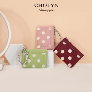 กระเป๋าเงินรุ่นใหม่ พกพาสะดวก polka dot หนังลิ้นจี่ รหัส-9