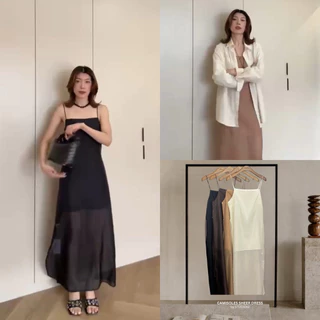 ส่งด่วน 🛵 #137 STUDIOX2 CAMISOLES SHEER DRESS เดรสสายเดี่ยวผ้าชีฟองเนื้อ sheer