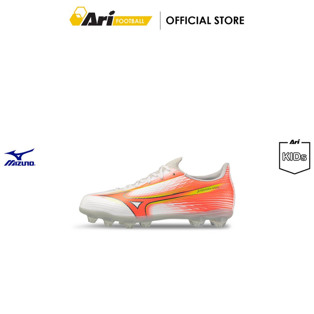 MIZUNO ALPHA III SELECT JR FG - WHITE (P1GB266554)  รองเท้าฟุตบอล เด็ก มิซูโน่ ALPHA III SELECT สีขาว