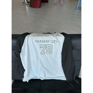 (เติมทุกลาย🌟)HASU62 Twenty oversized เสื้อแขนยาวคอกลมโอเวอร์ไซซ์สกรีนลาย (happysummer.bkk)