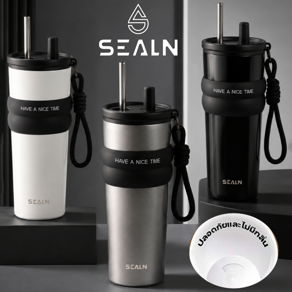 SEALN แก้วเก็บอุณหภูมิ 710ML 316 ฝาล็อกแน่น เก็บเย็นได้ยาวนาน หลอดกรองในตัว ใช้งานสะดวก พกติดกระเป๋าได้