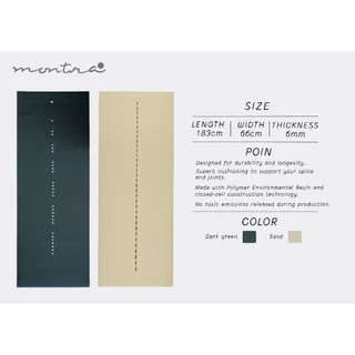 เสื่อออกกำลังแบรนด์ Montra รุ่น SOFT MAT 6 MM. นุ่มเข่า ทนทาน พร้อมลายวางท่าหน้าเสื่อ