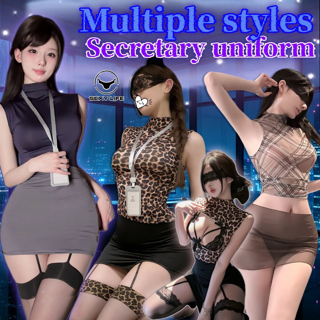 ชุดนอนsexy  เลขานุการ  เครื่องแบบ กระโปรงรัดรูป โชว์หน้าอก เซ็กซี่ ยั่วยวนสามี สวมบทบาท  สไตล์หลากหลาย
