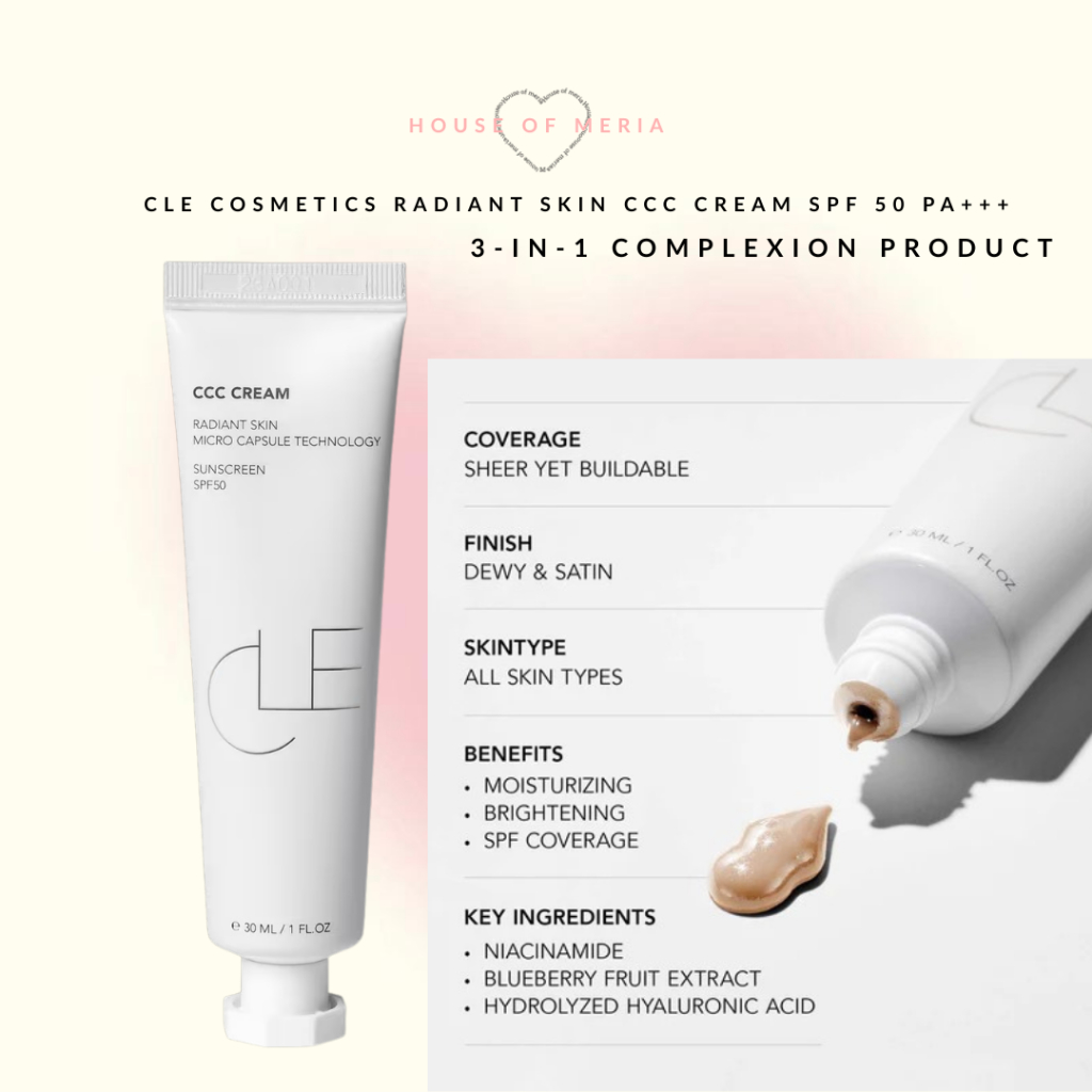 (พรีออเดอร์ 7-14วัน)CLE CCC Cream SPF50 PA+++ ครีมปรับสีผิว 3in1 กันแดด ไพรเมอร์ รองพื้นบางเบา