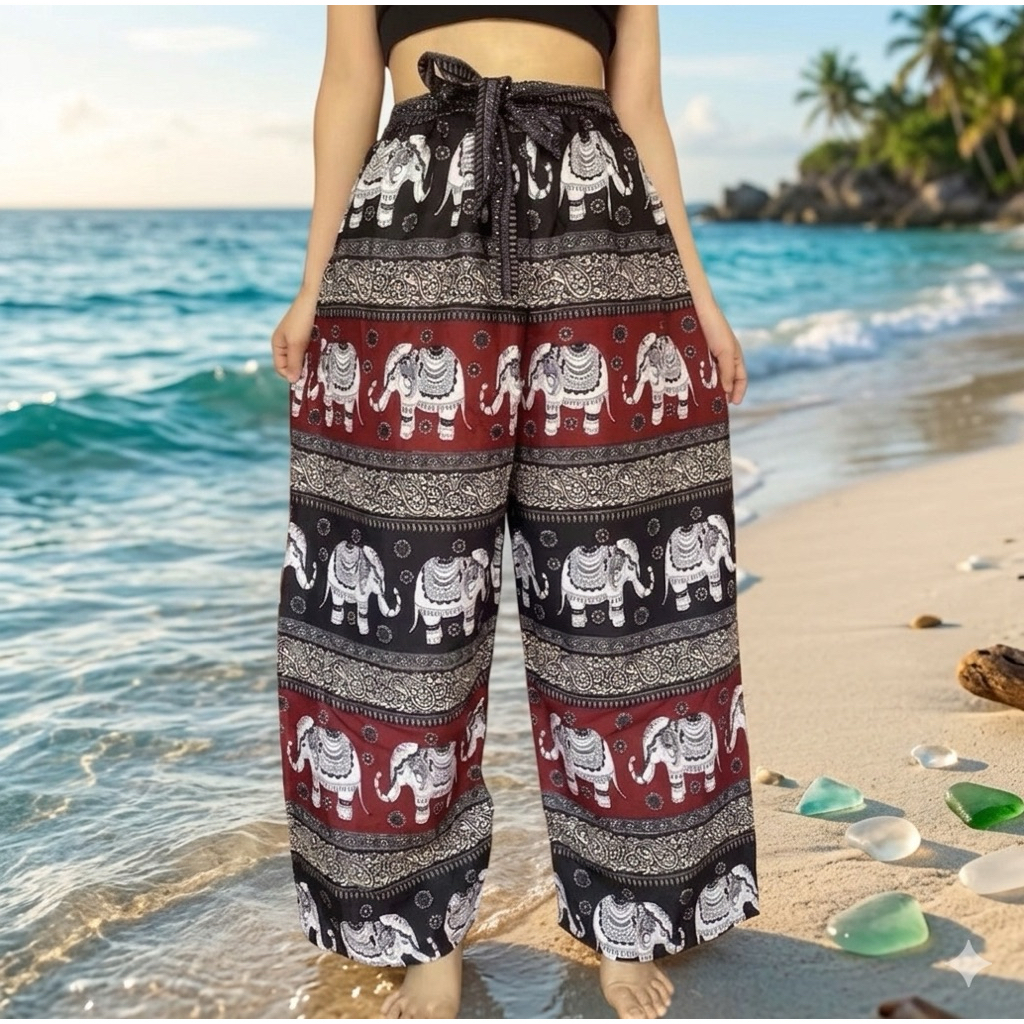 กางเกงขายาวผู้หญิง กางเกงช้าง Elephant Pants/Harem pants/ Made in Thailand มีลายให้เลือก