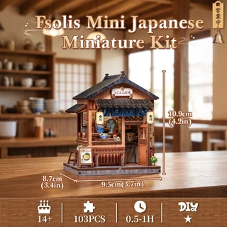 CUTEBEE Kagawa Udon House ร้านอุด้งญี่ปุ่น โมเดลไม้ DIY ชุดประกอบบ้านจำลอง งานฝีมือตกแต่งบ้าน ของขวัญวันเกิด