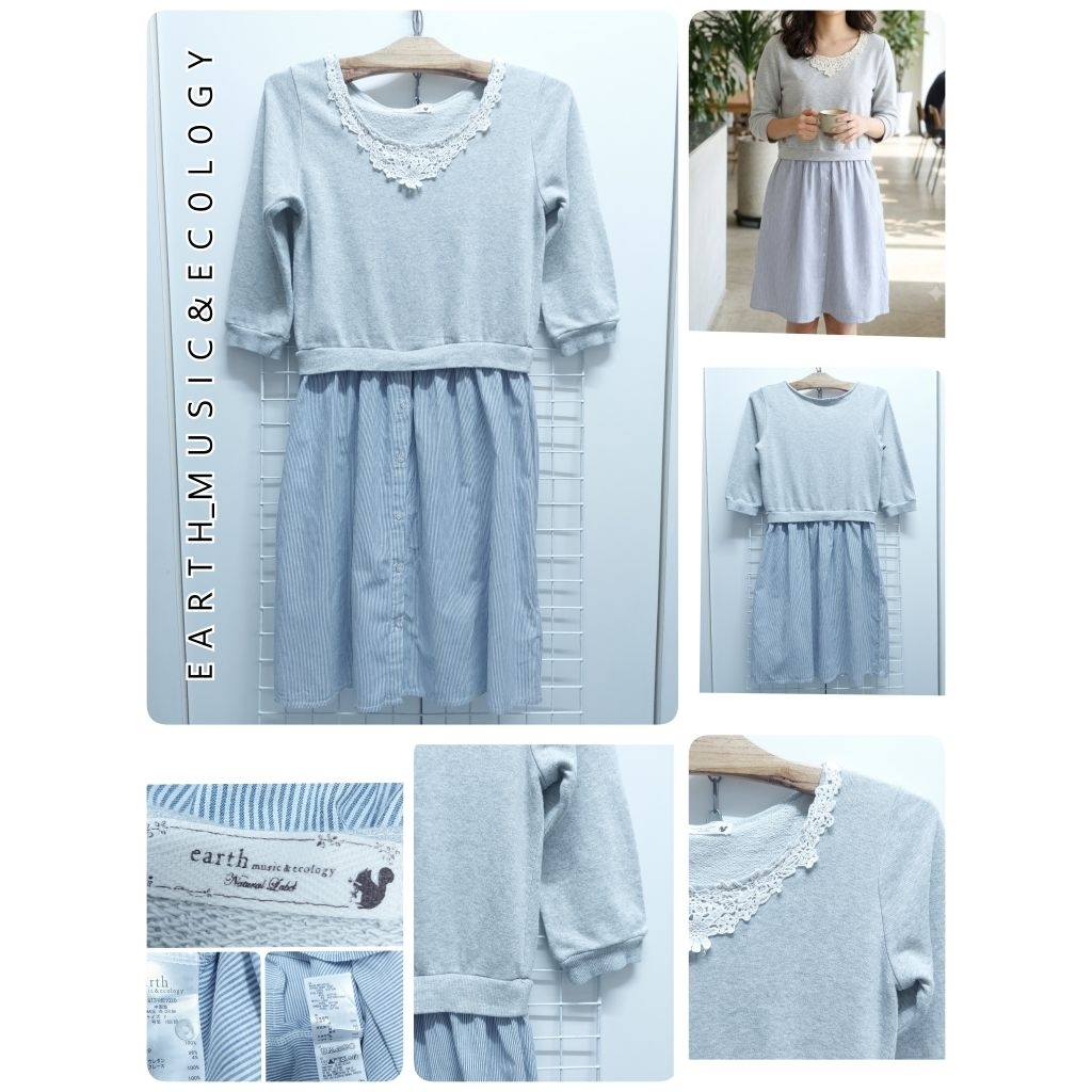 5829. E A R T H_M U S I C & E C 0 L 0 G Y เดรสสั้นญี่ปุ่นมือสอง
