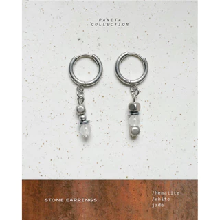 moraa - PATINA (Earrings stone) ต่างหูสแตนเลส ประดับหินธรรมชาติ
