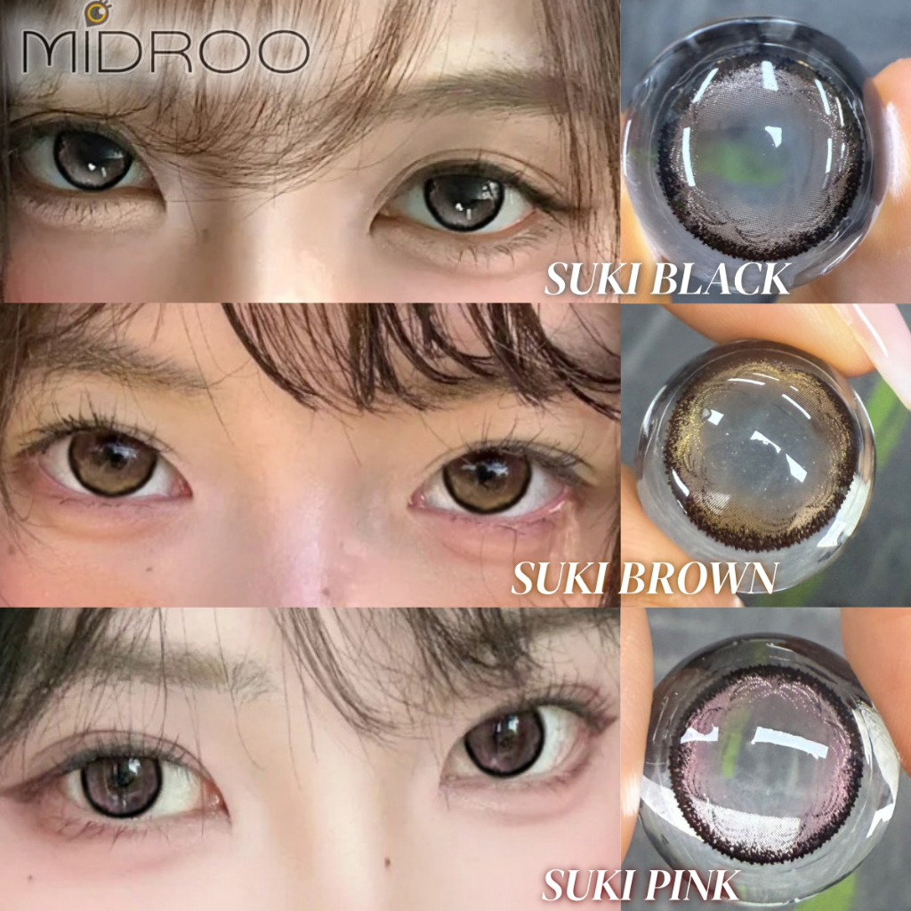 【ผ่าน FDA!!1คู่ลด20฿ 2คู่ลด40฿】Midroo รุ่นพิเศษ คอนแทคเลนส์บิ๊กอาย เลนส์ค่าสายตาสั้น Suki Contact Lense รายเดือนคอนแทคเล