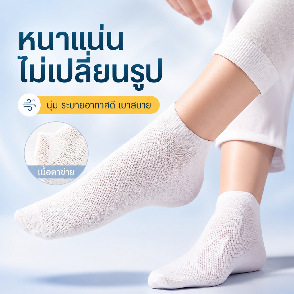 ถุงเท้าฝ้ายใช้แล้วทิ้งสำหรับผู้หญิง ใช้ได้ทั้งชายหญิง ถุงเท้าเดินทางไม่ต้องซัก กันกลิ่น สะดวก